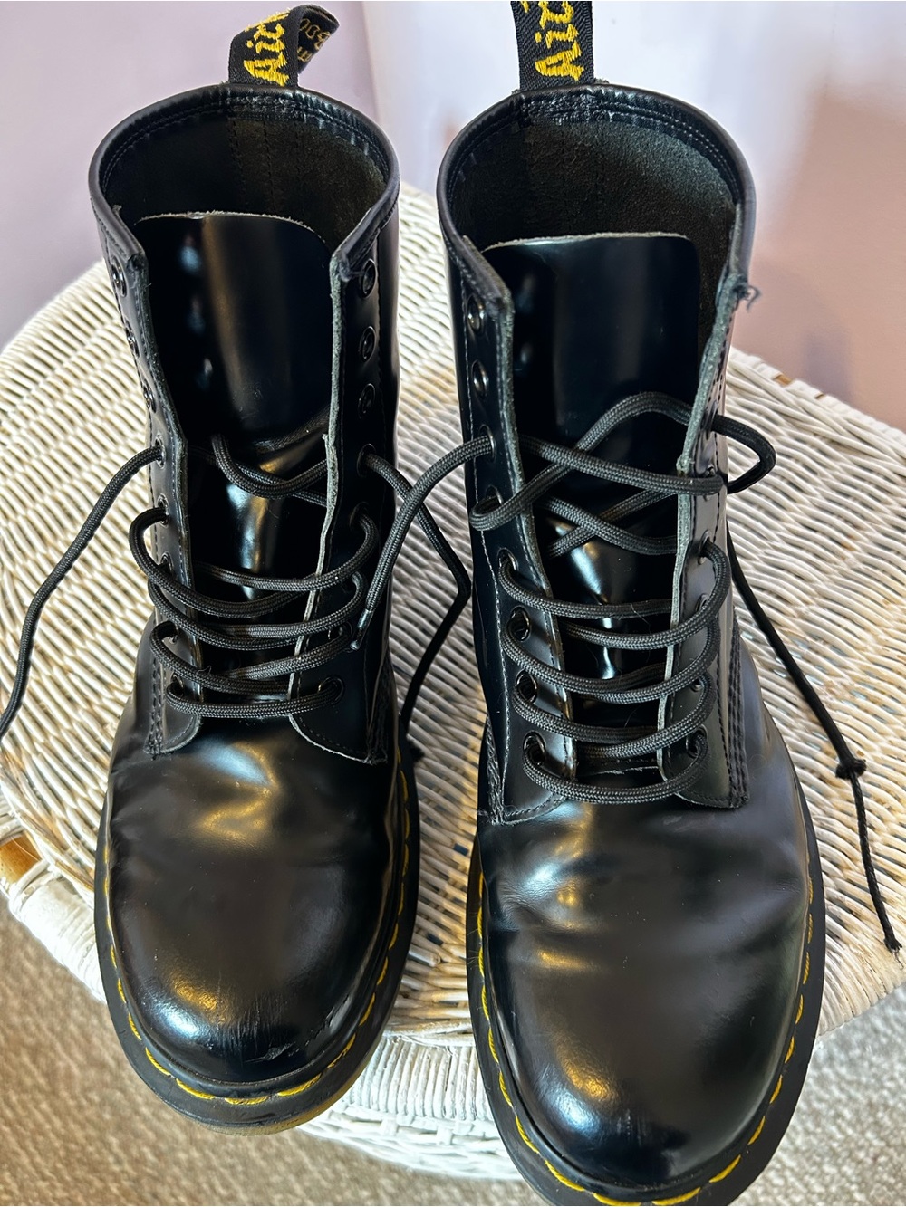 Dr. Martens Black Leather Boots Air Cushion Sole